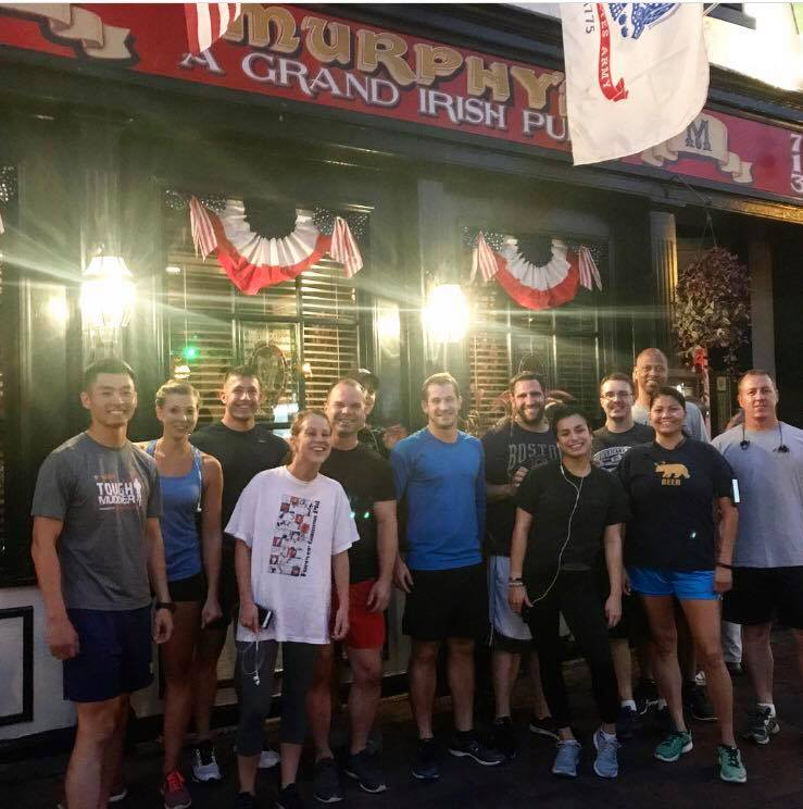 Friends gathering outside Murphy's Pub in Seattle