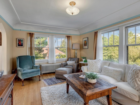 Top-Floor Corner Unit With Artist Soul in the Heart of Seattle Big Living Room