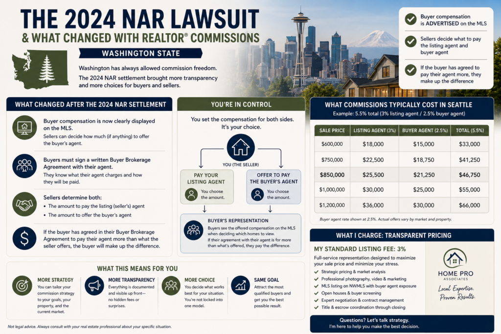 What has changed with realtor compensation in Washington State