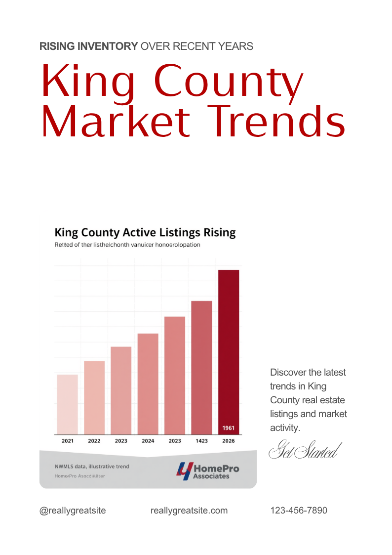 King County active listings rising from 2021 to 2026 - HomePro Associates