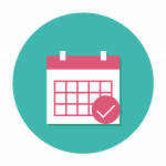 Icon of a calendar with a check mark