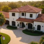 stately Florida house with an immaculate driveway