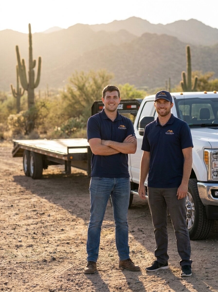 Arizona Mobile Home Movers crew beside truck