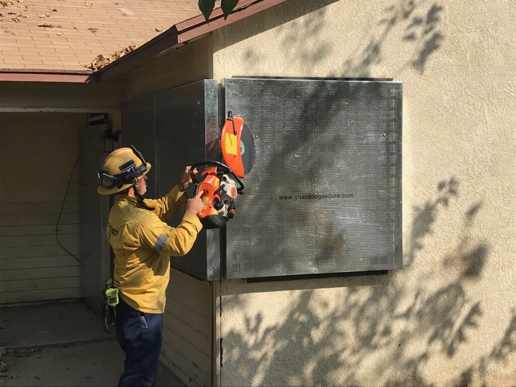 board up house fire fighter Los Angeles