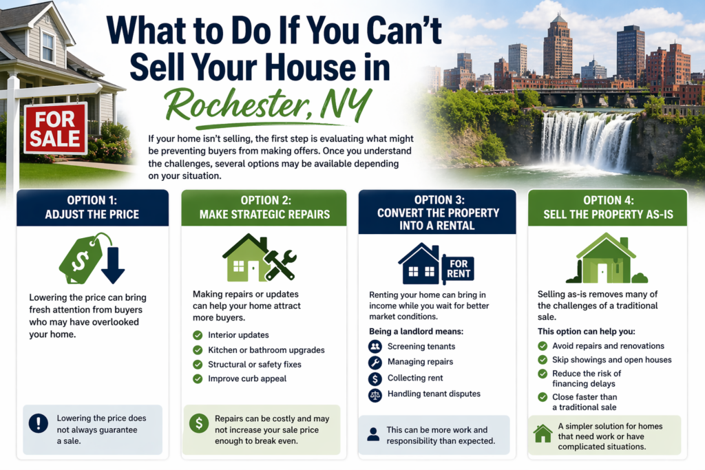 practical options if you cant sell your house in rochester ny