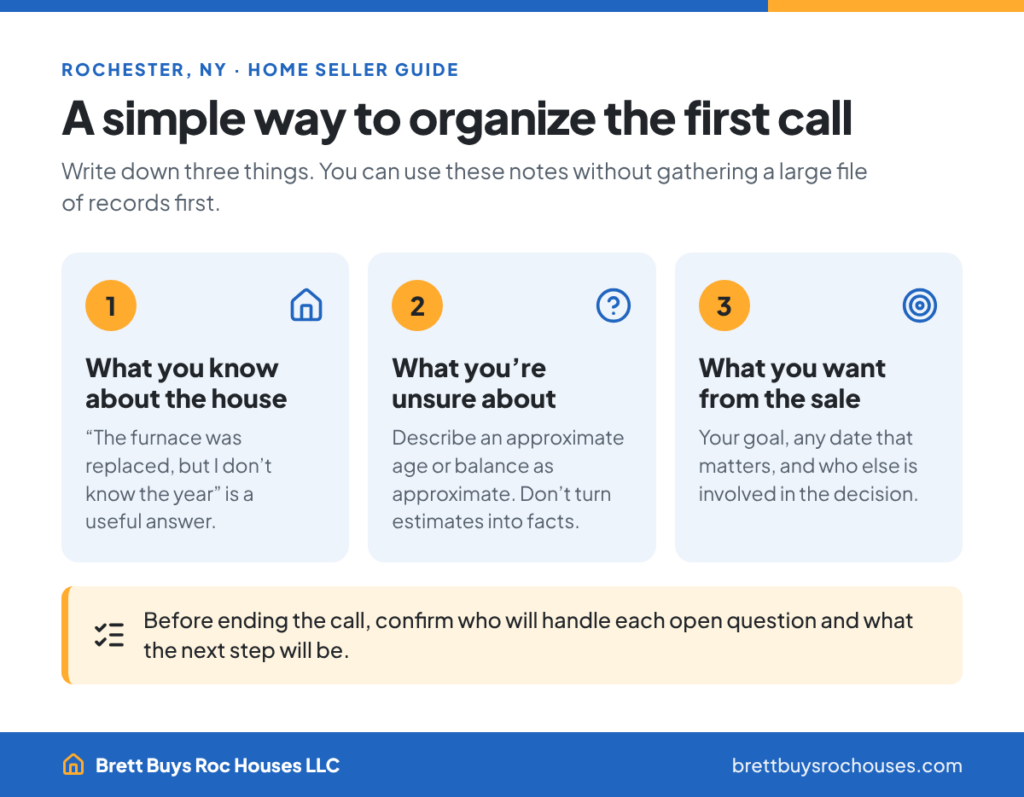 Three notes for requesting a cash offer: what you know, what you're unsure about and what you want from the sale