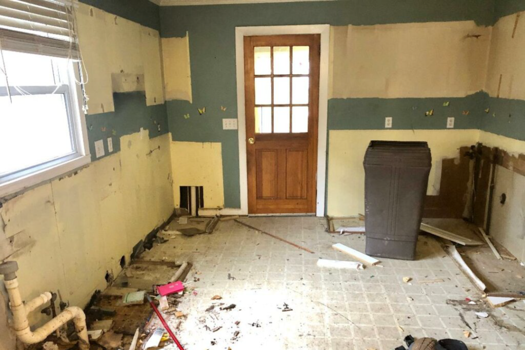 A kitchen that Helpful Homes remodeled a home we purchased in Greensboro. 