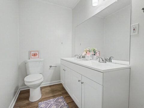 Baño remodelado con tocador en casa en venta en Cowpens, SC