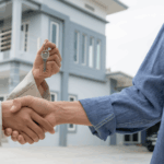 Handshake during house key exchange.