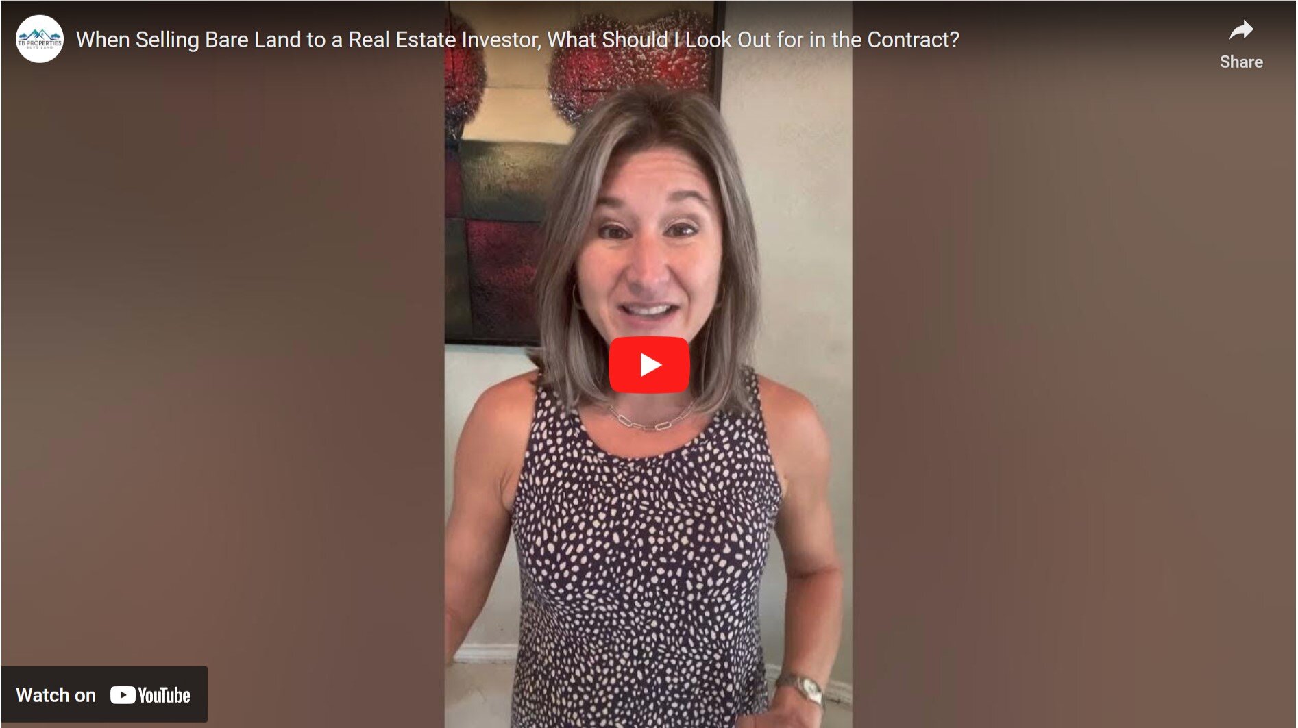 When Selling Bare Land to a Real Estate Investor, What Should I Look