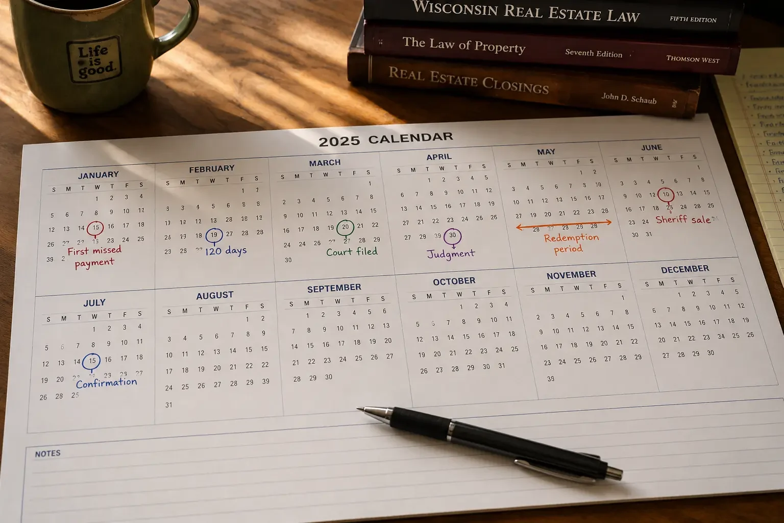 Wisconsin foreclosure timeline 8 to 14 months sheriff sale roadmap