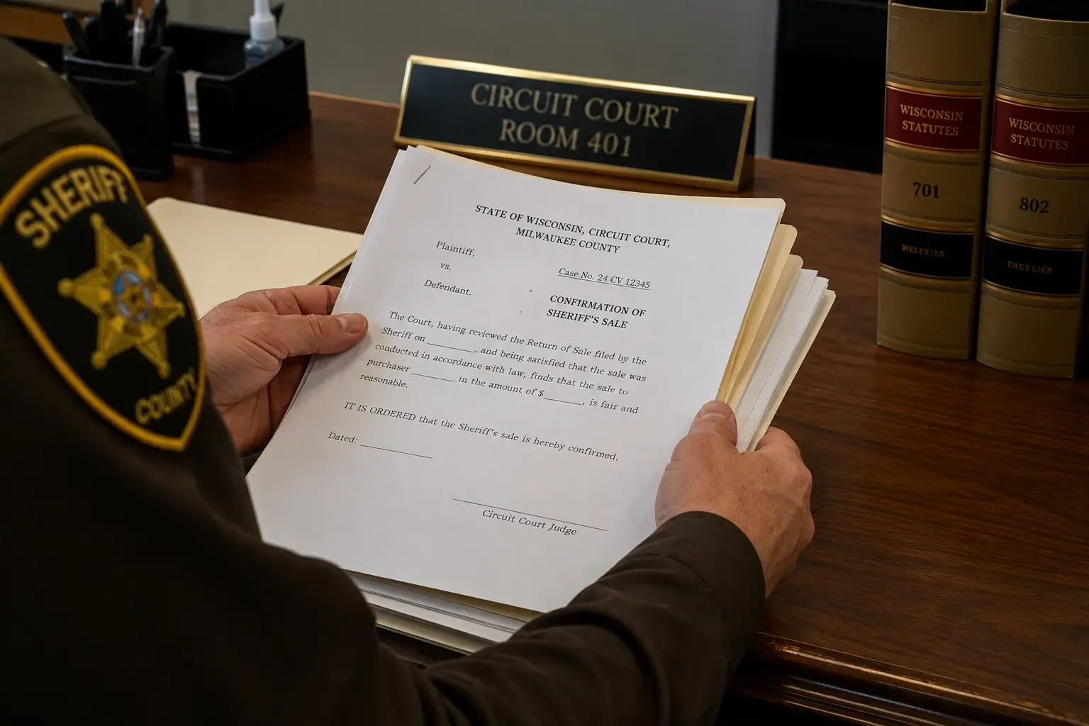 Wisconsin sheriff sale no post-sale redemption court confirmation writ of assistance