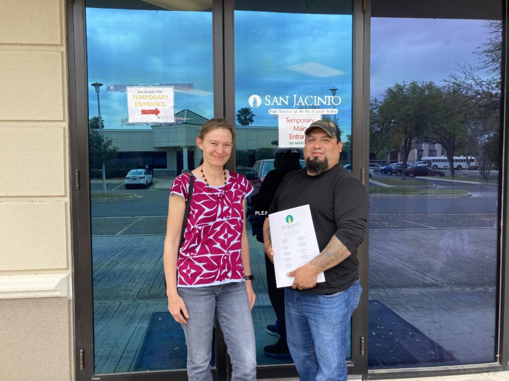 Closing a house we bought with a homeowner San Jacinto Title Co McALlen TX