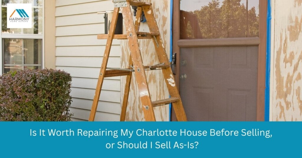 Dated kitchen in a Charlotte, NC home a seller is deciding whether to renovate or sell as-is