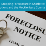Charlotte, NC homeowner reviewing foreclosure options and mortgage paperwork at a kitchen table