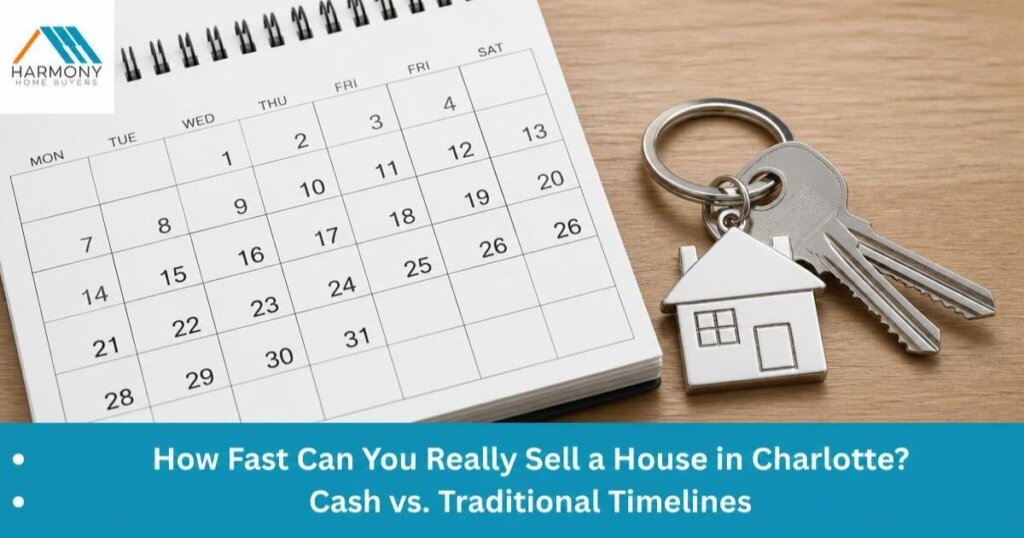 Calendar and house keys showing how fast you can sell a house in Charlotte, NC