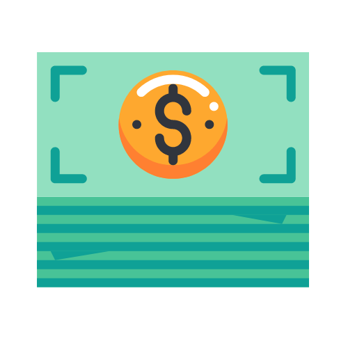 Cartoon image of stack of cash.