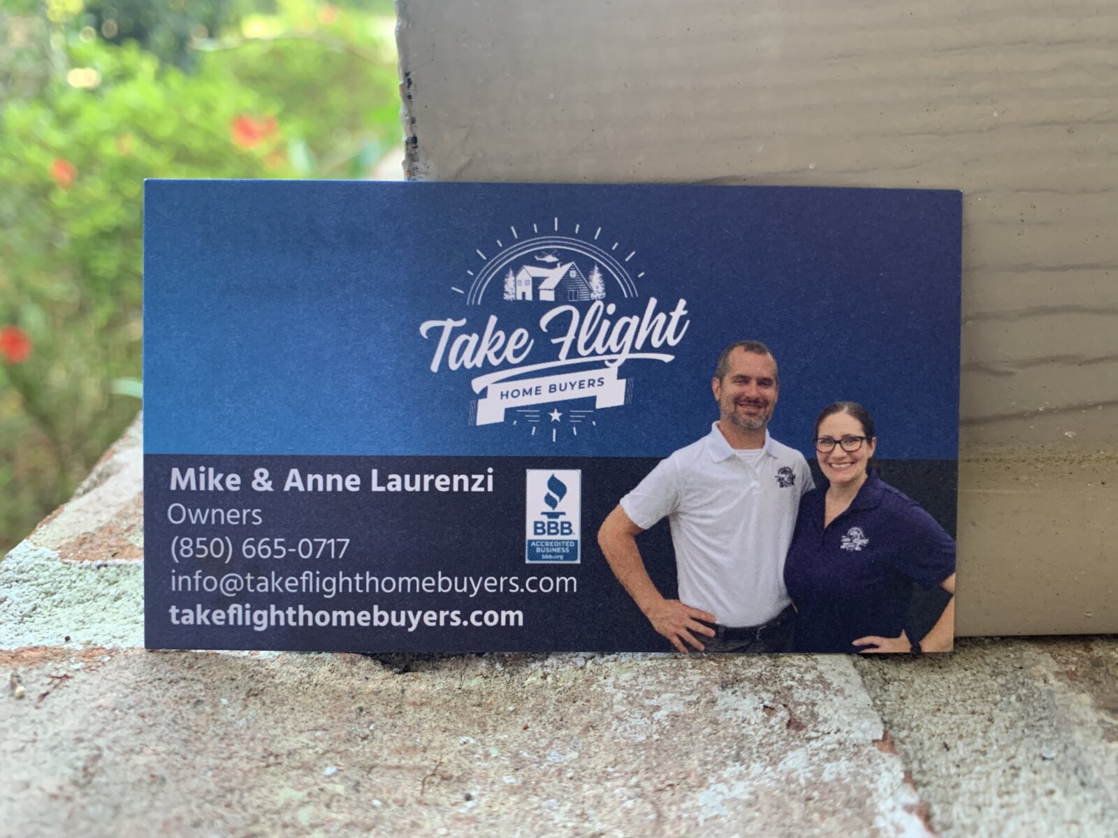 Take Flight Home Buyers business card