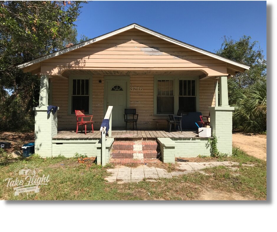 An old Pensacola home purchased by Take Flight Home Buyers.