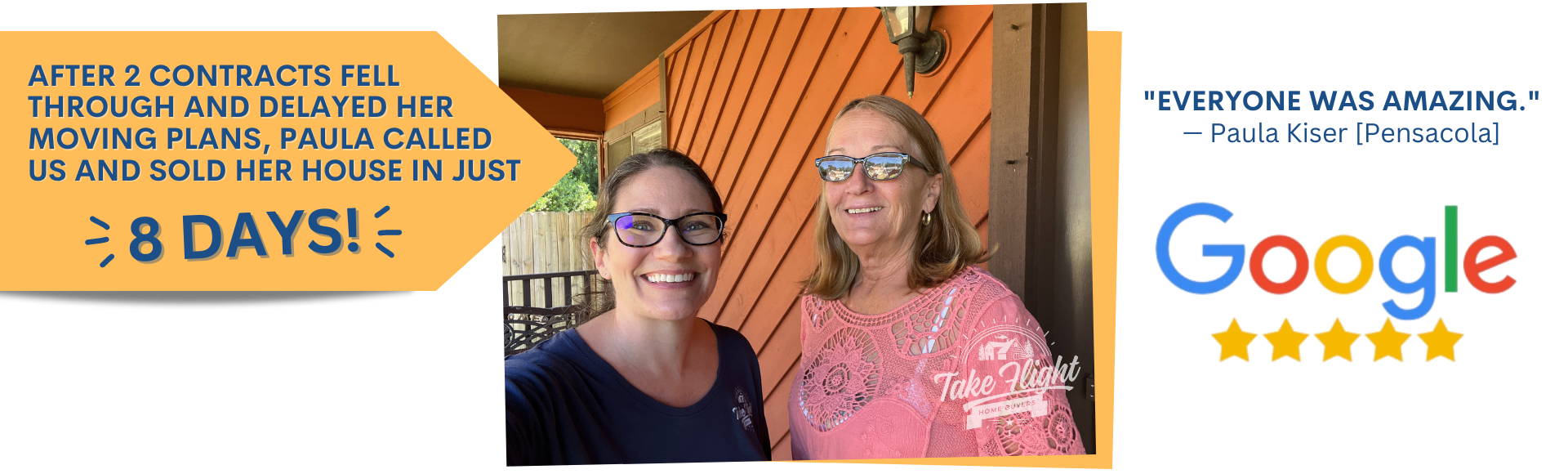 Anne and Paula standing on the porch of the home Paula sold in just 8 days!