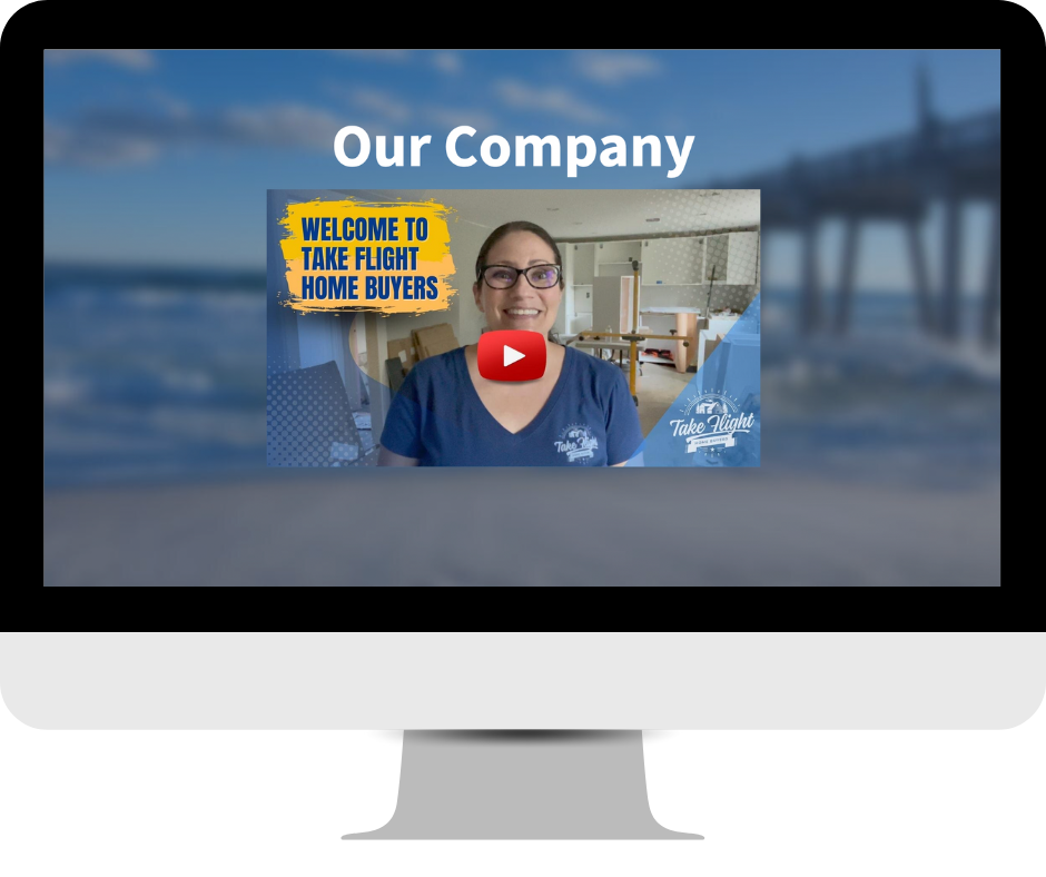 Drawing of computer screen with an image on it of our Our Company page.