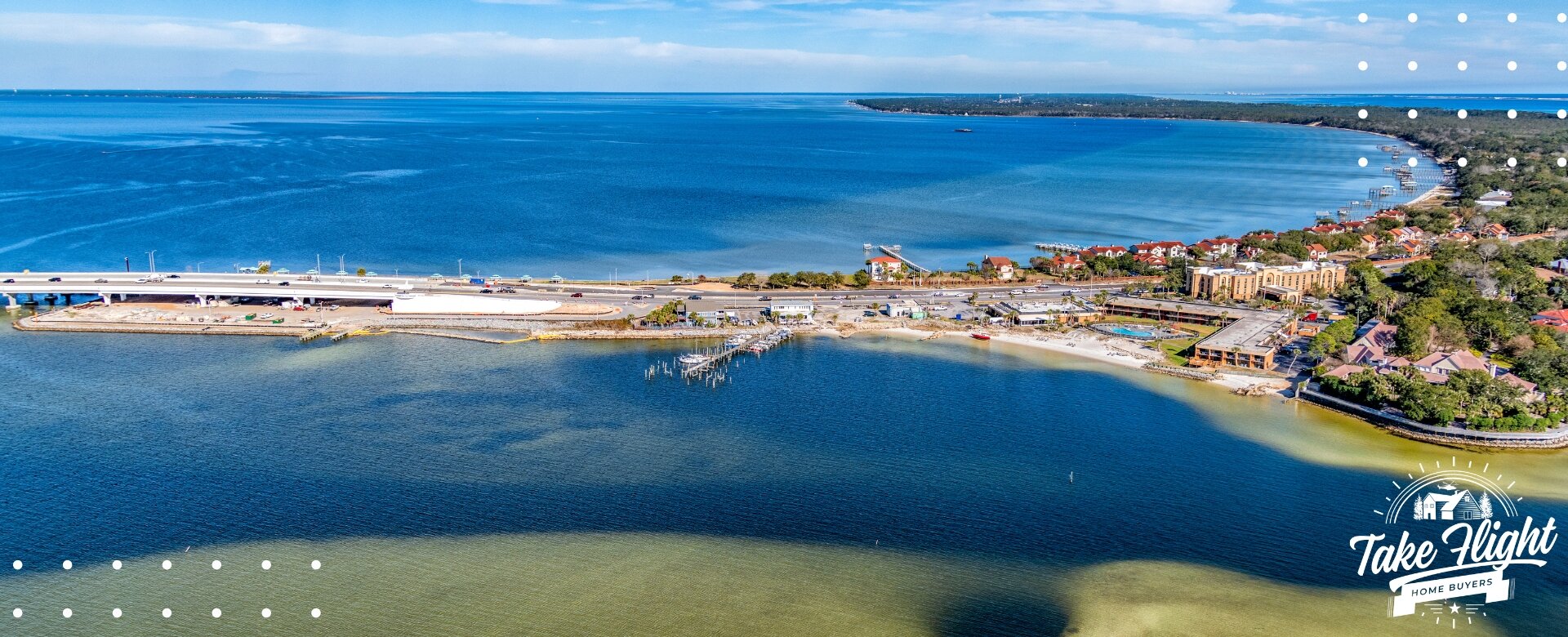 Aerial view of Gulf Breeze, FL
