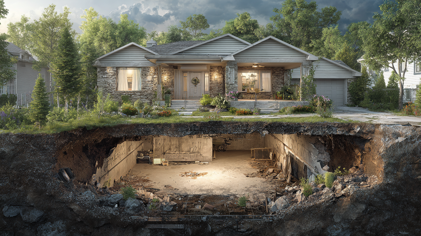Hidden structural void discovered beneath a Medina, Ohio home during foundation settlement investigation
