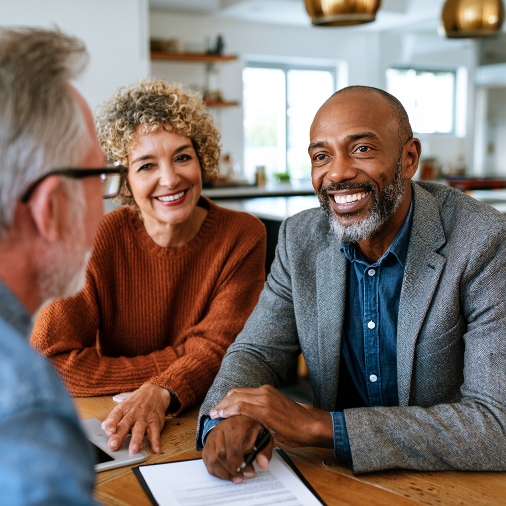 Discussing options with a real estate agent for selling an inherited home in Northeast Ohio.