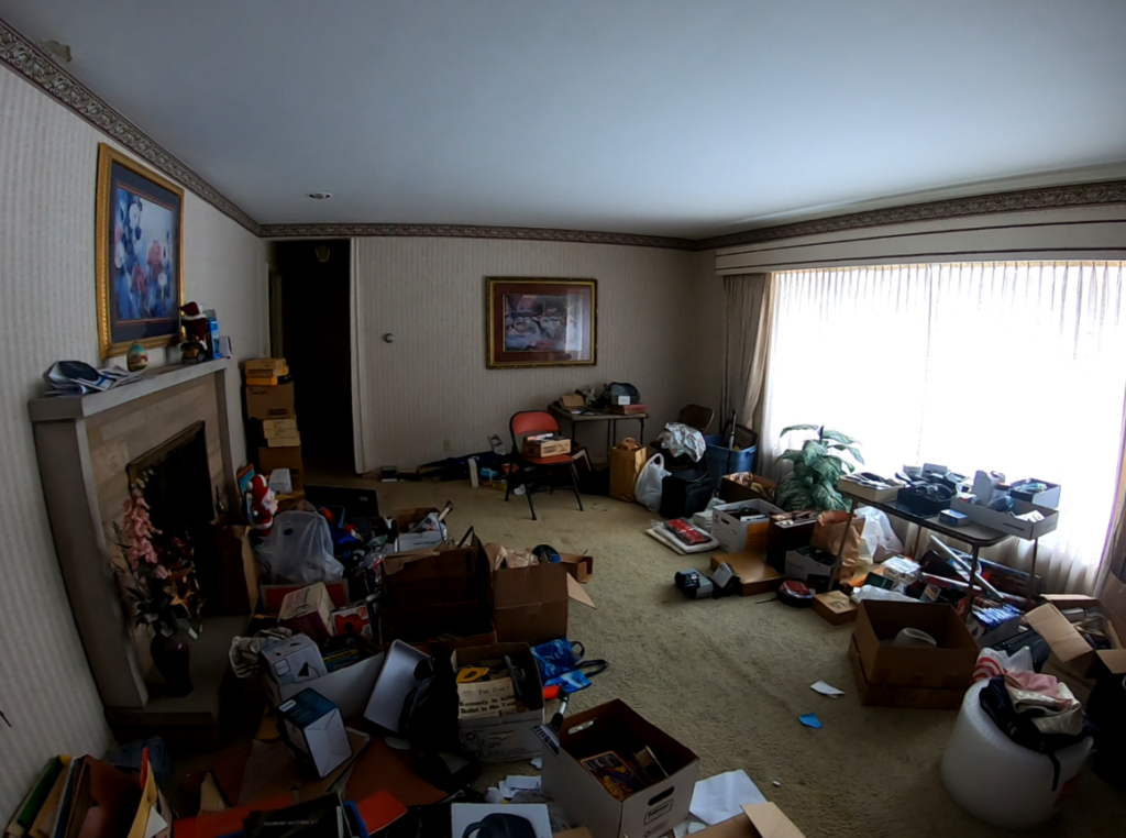 Interior of a house in Stow Ohio before cleanup and renovation