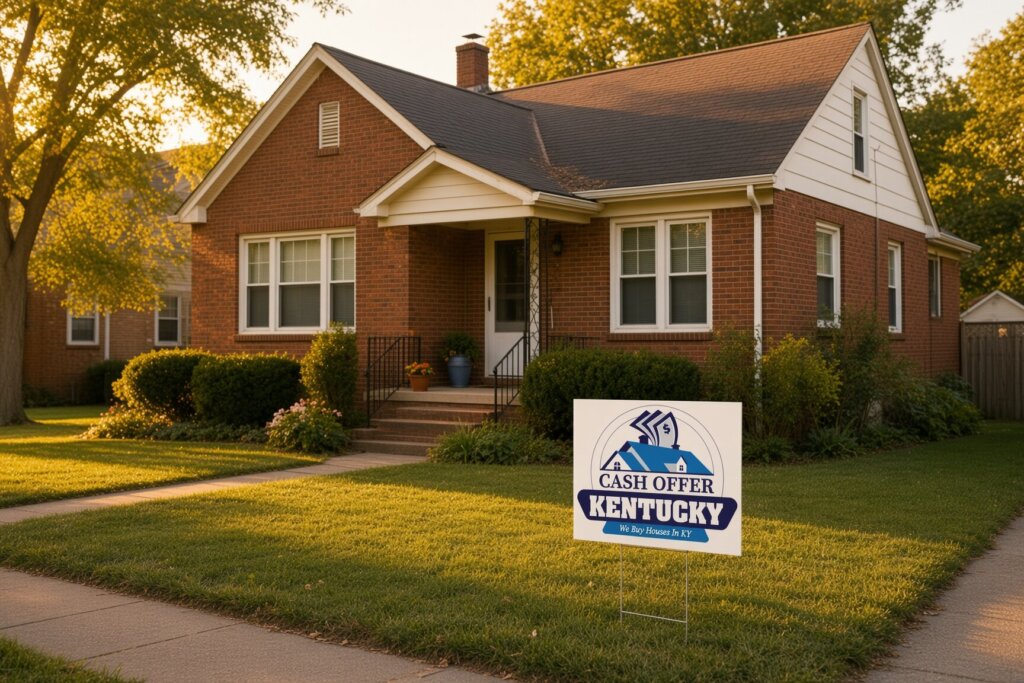 A house in Louisville, Kentucky, that was bought for cash quickly in as-is condition from Cash Offer KY. 