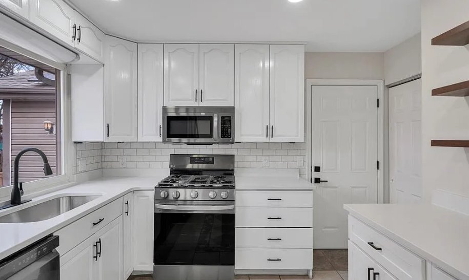 Renovated kitchen after Bird River Properties updated it