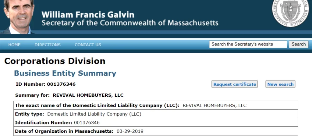 Properly Registered With The State of Massachusetts