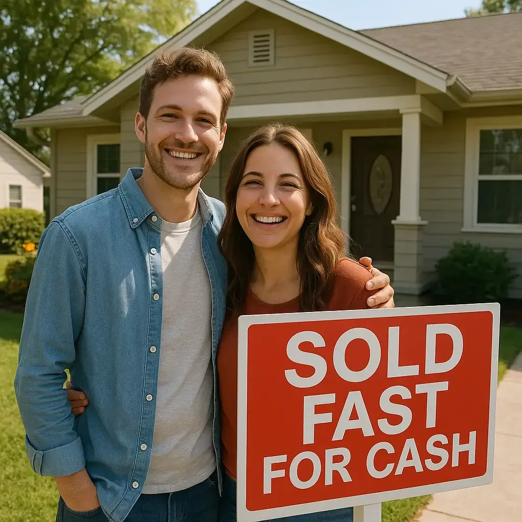 Happy homeowners selling house fast for cash in Fort Worth with no agent fees or repairs.