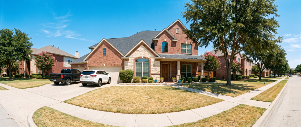 House in Fort Worth Texas during the summer.