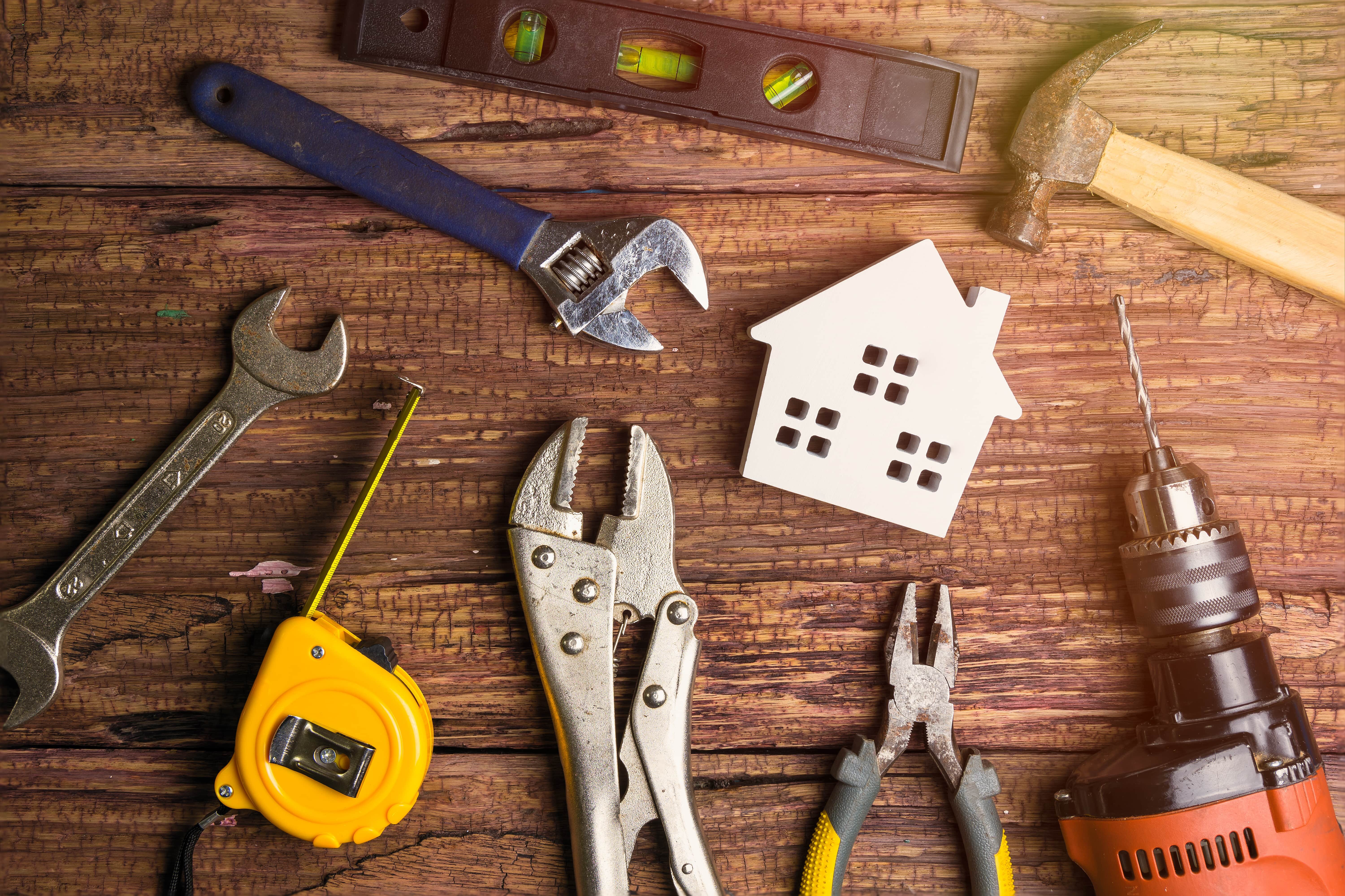 Tools for making repairs to a house