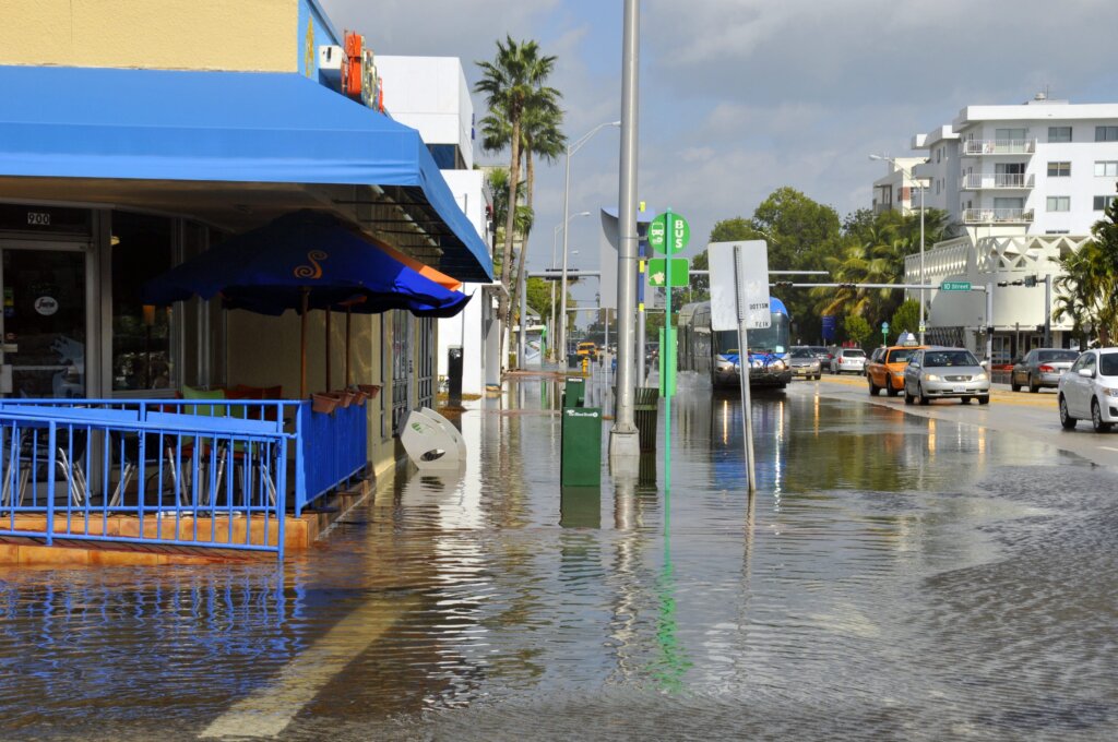 Flooding on the streets of Miami