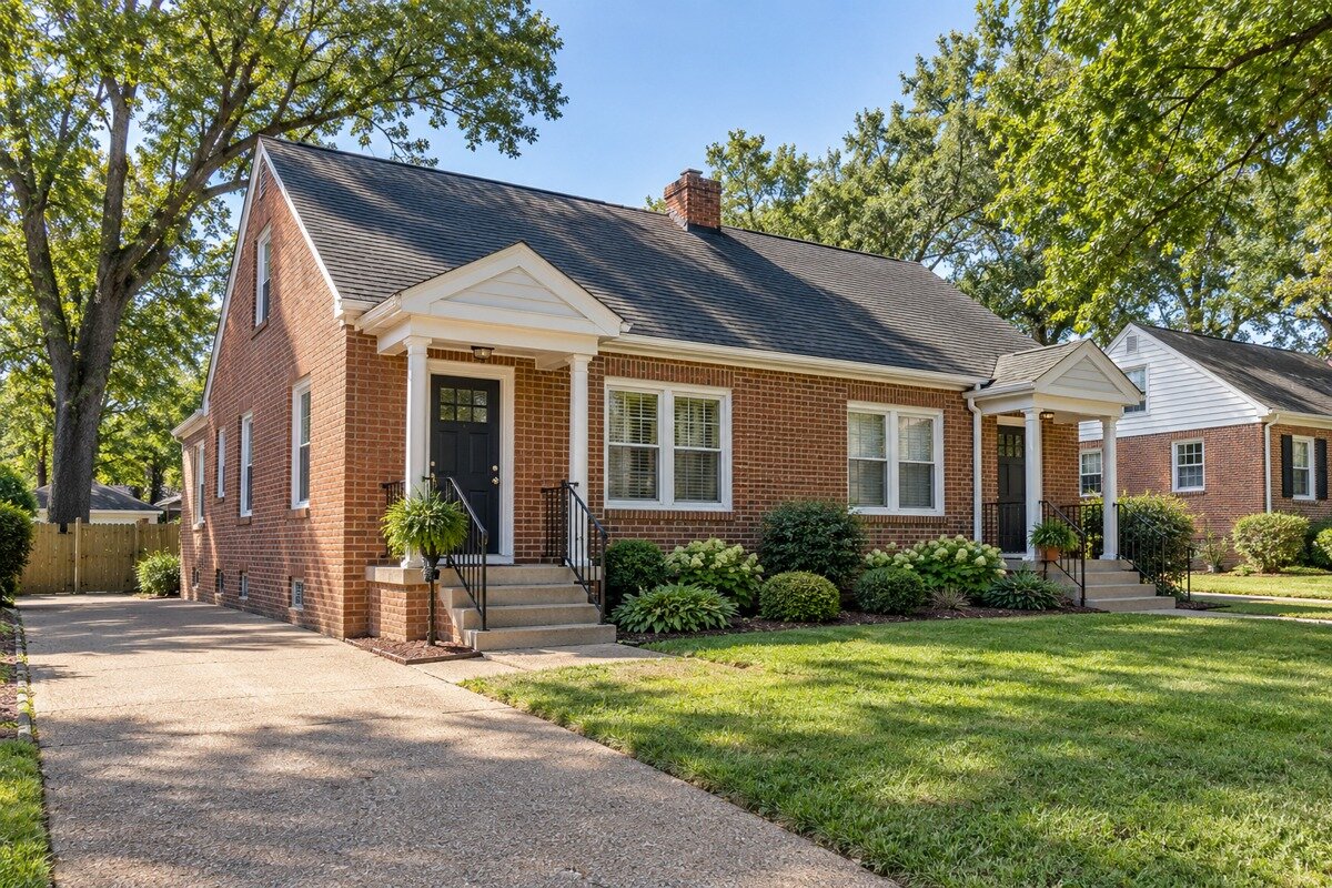 Brick duplex with two front entrances