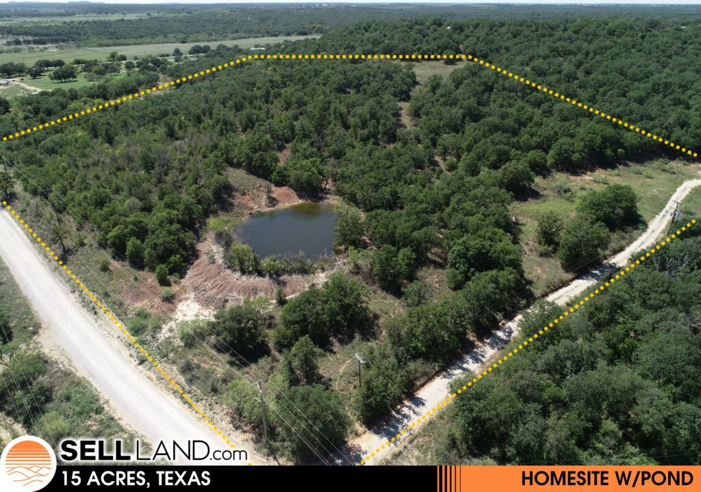 15 acres in Young County, Texas we purchased from an individual seller. Besides the pond and well this is raw land.