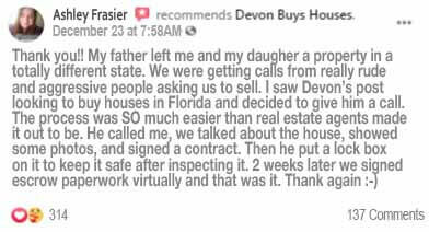 Ashley's We Buy Houses reviews for ASAP Cash Offer