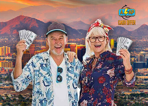 Old Couple Holding Cash After Selling Their Home Fast