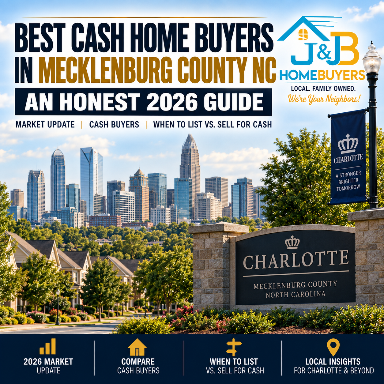 Best cash home buyers in Mecklenburg County NC 2026 guide covering Charlotte and all 7 towns