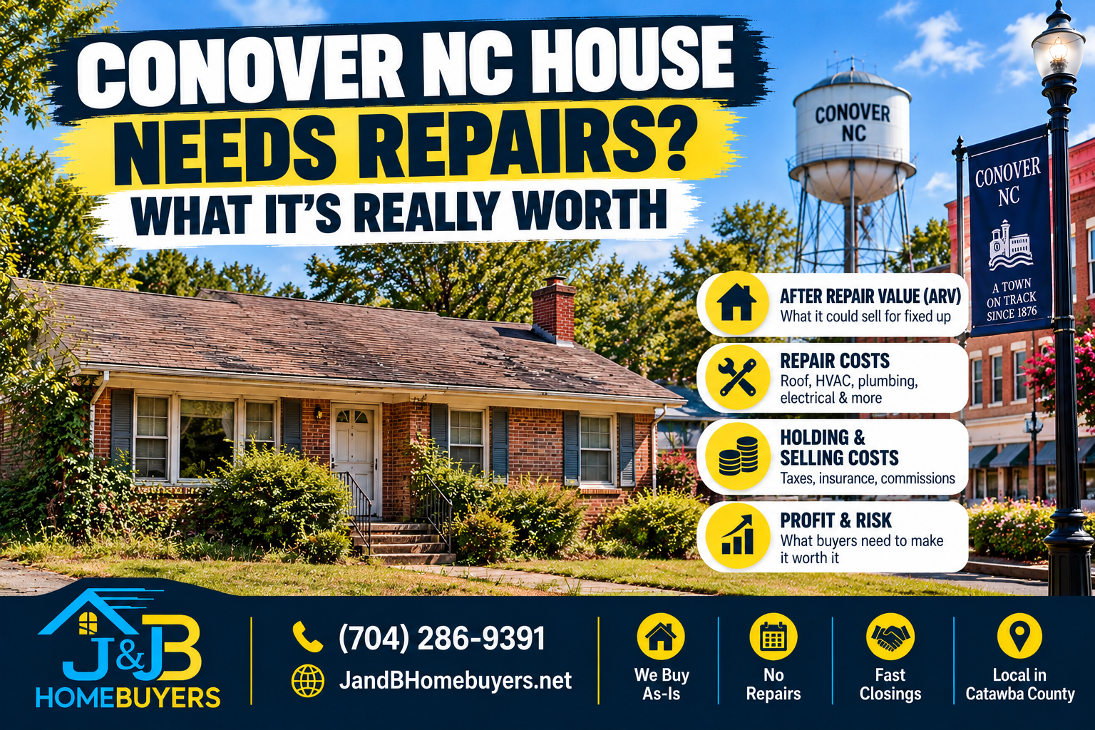 Conover NC House Needs Repairs? What It's Really Worth