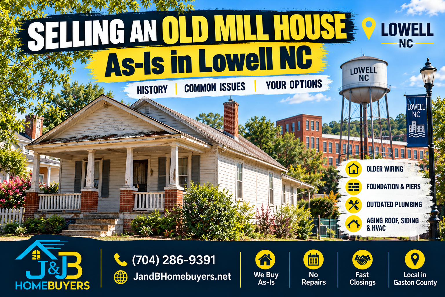 Selling an Old Mill House As-Is in Lowell NC