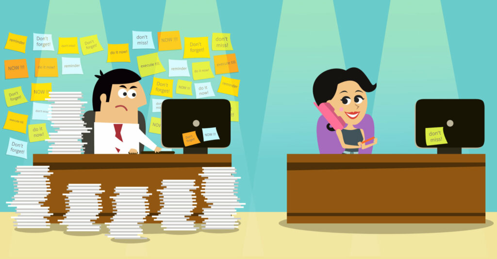 Business life man girl scene