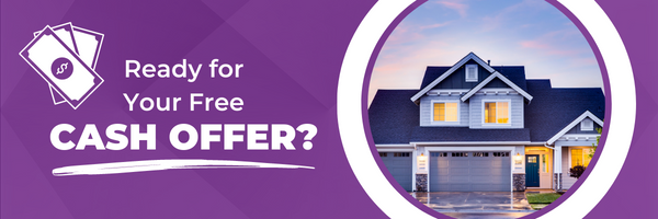 Banner with text reading "ready for your free cash offer" with home image