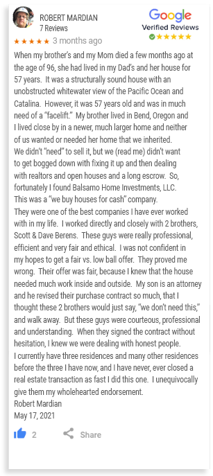 We Buy Houses Reviews - Robert Mardian
