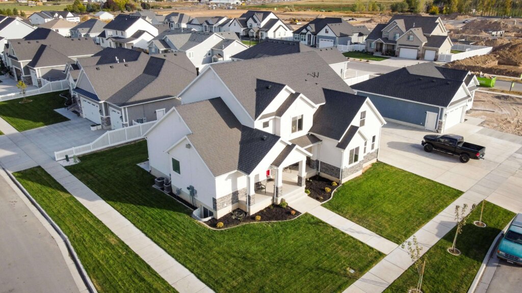 aerial view of houses