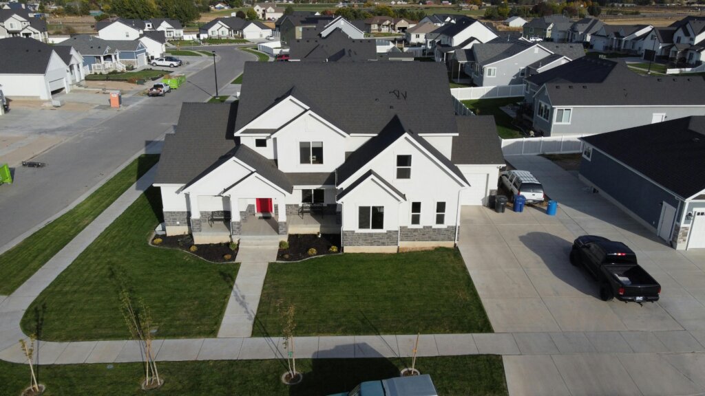 aerial view of houses