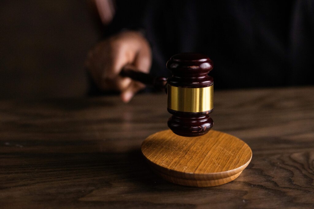 a black gavel