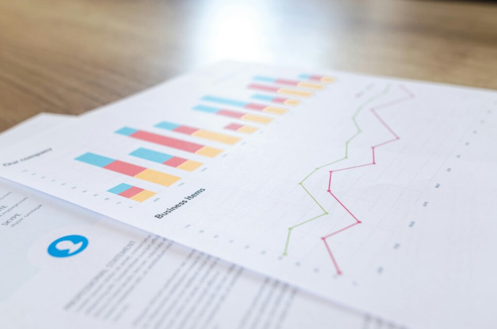 graph and line chart